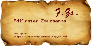Fürster Zsuzsanna névjegykártya